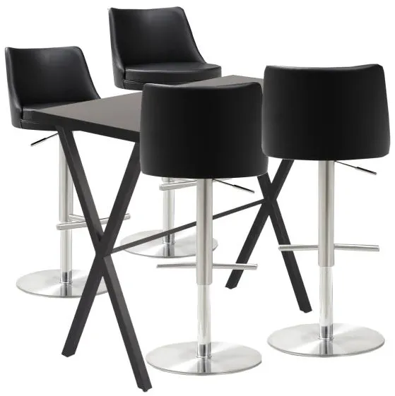 Homeville Baaripöytäsarja Grappa/Luna baarituoli musta/kromi