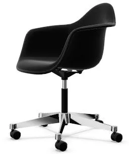 Vitra Eames Plastic PACC Toimistotuoli Swivelillä Täysin Verhoiltu Musta/Hoopsak F60
