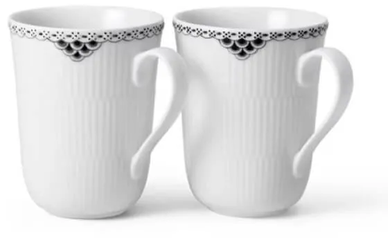 Royal Copenhagen Musta Riflet Blonde muki 33 cl 2 kpl