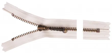 YKK Vetoketju Antiikkimessinki 12cm 4mm Luonnonväri