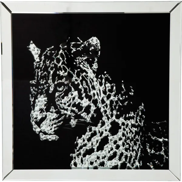 KARE DESIGN Juliste, Mirror Leopard - Monivärinen, kehyksellä, (80x80cm)
