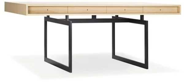 Karakter Office Desk Valkoiseksi Petsattu Tammi/Harmaa